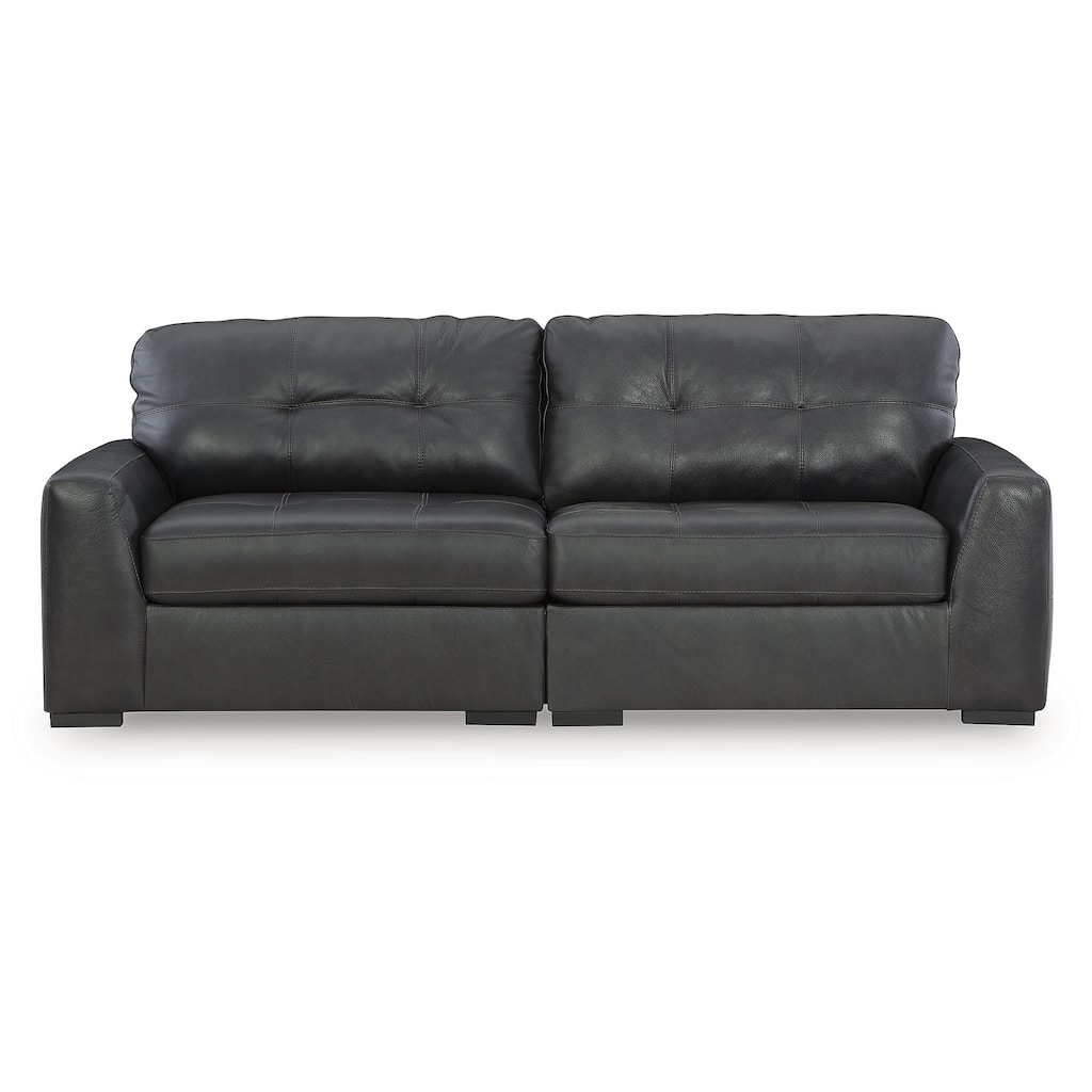 Signature Design by Ashley Brindley Pier Black 2-Piece Sectional Loveseat - 96"W x 39"D x 40"H