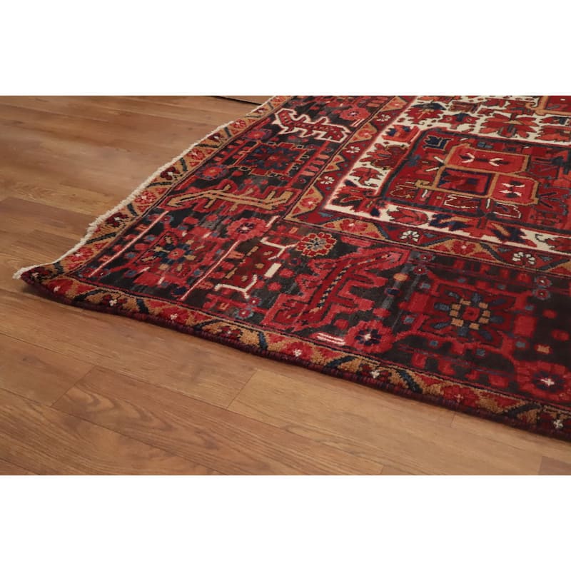 Hand Knotted Oriental 100% Wool Carpet Traditional Medallion Red Heriz Area Rug - 12' 4'' X 9' 6''