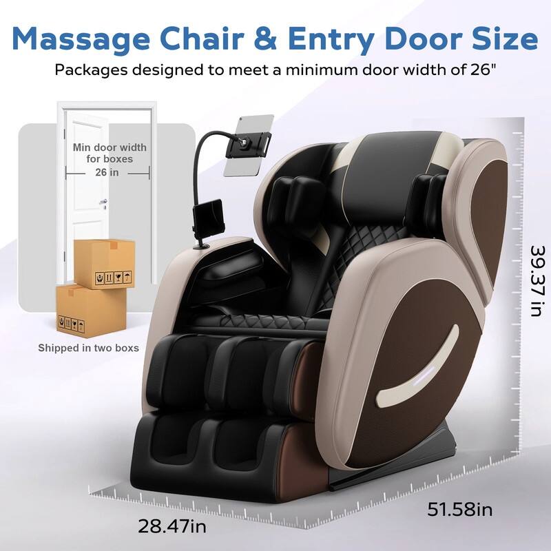 Zero Gravity Massage Chair w/8 Massage Rollers and Full-Body Air Pressure, Living Room Home Spa Recliner
