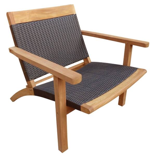 Chic Teak Barcelona Teak Wood Patio Lounge And Dining Chair Black Overstock 31300250