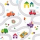 preview thumbnail 1 of 4, Multicolor CoComelon Road Map Peel and Stick Wallpaper by RoomMates