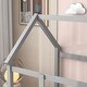 preview thumbnail 71 of 71, Floor Wooden Bed with House Roof and Fence Guardrails for Kids' Bedroom