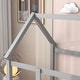 preview thumbnail 11 of 13, Floor Wooden Bed with House Roof Frame, Fence Guardrails, Suitable for Kids