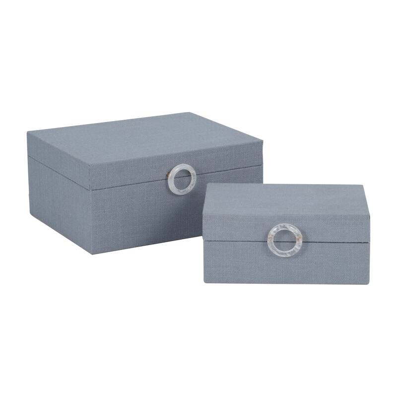 Sagebrook Home Sophisticated Decorative Boxes - MDF, Velvet Lining, and Metal Accents, Set of 2