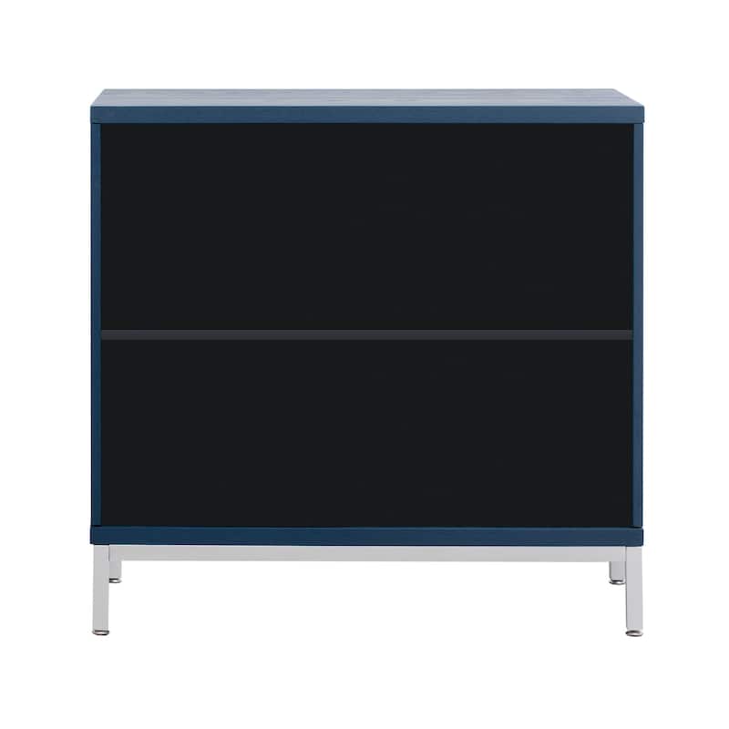 Simple Storage Cabinet Accent Cabinet with Solid Wood Veneer and Metal Leg Frame