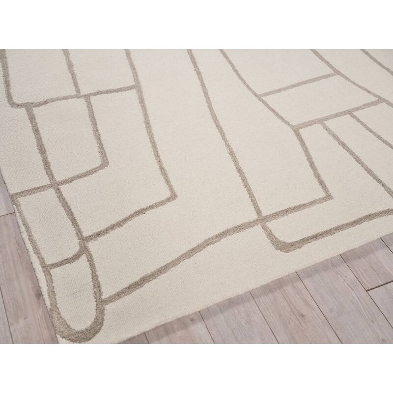 Exquisite Rugs Tangiers Handmade Hand-tufted New Zealand Wool on Canvas Ivory/Beige Area Rug