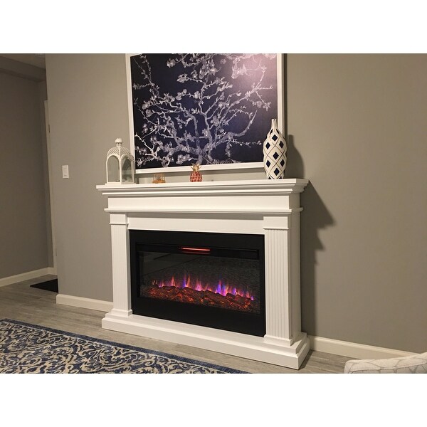 Top Product Reviews For Beau Electric Fireplace In White 58 5l X 11 375w X 42 125h 58 5l X 11 375w X 42 125h 23058281 Overstock