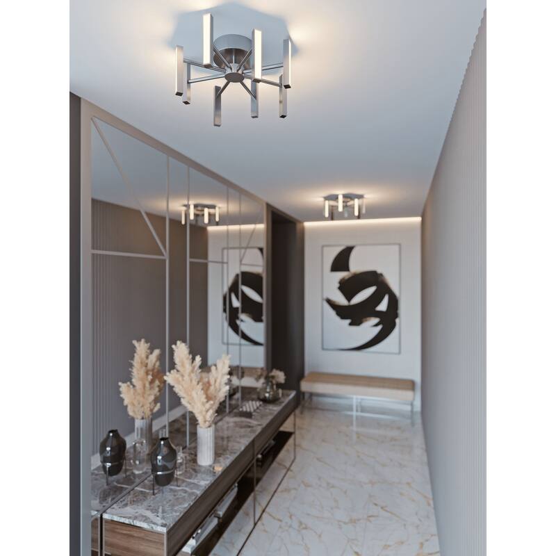 AFX Indra 16'' LED Semi-Flush Mount - Satin Nickel