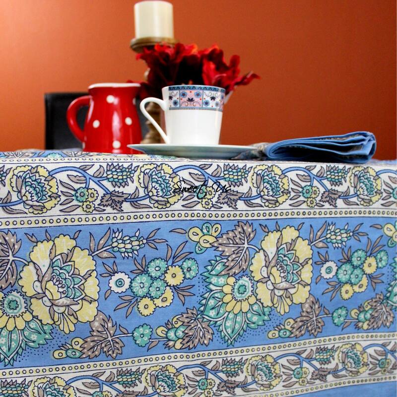 Luxuriant Floral Cotton French Country Tablecloth Collection
