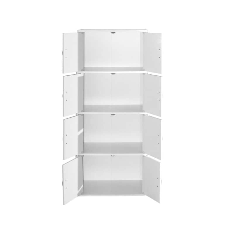 54" White Multi-Purpose Bookcase Cabinet with Doors