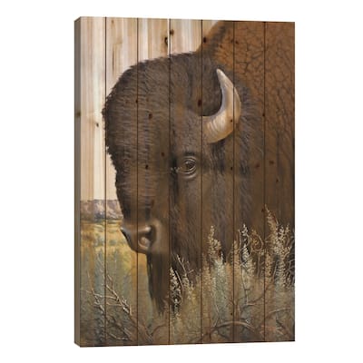 Monarch Of The Plains Print On Wood by Derk Hansen - Multi-Color
