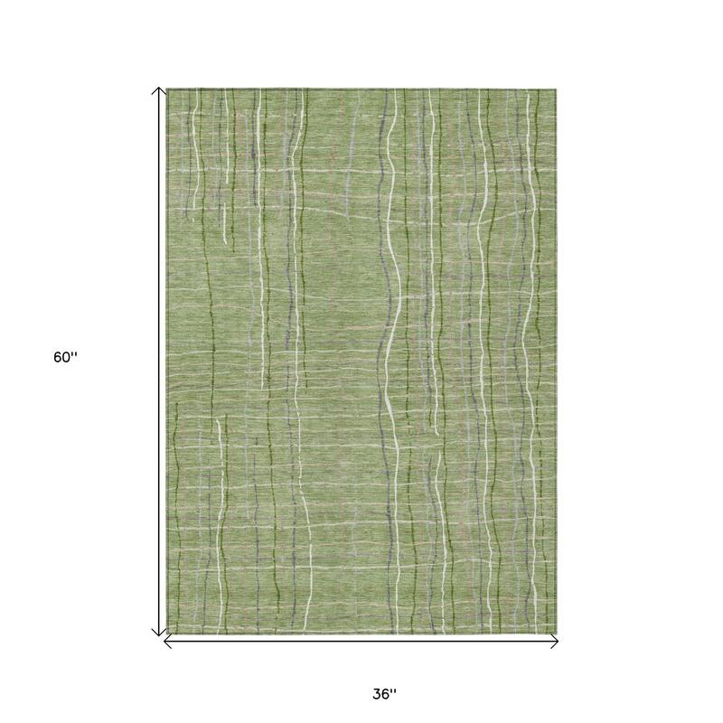 HomeRoots Striped Transitional Rectangle Outdoor Rug