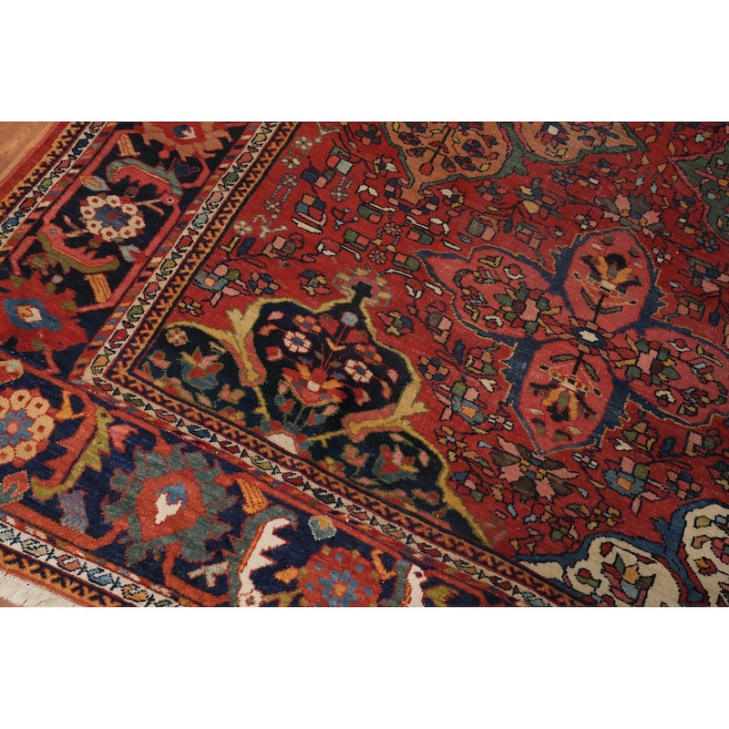 Hand Knotted Oriental 100% Wool Carpet Traditional Floral Oranges & Rust Bakhtiari Area Rug - 11' 9'' X 9' 4''