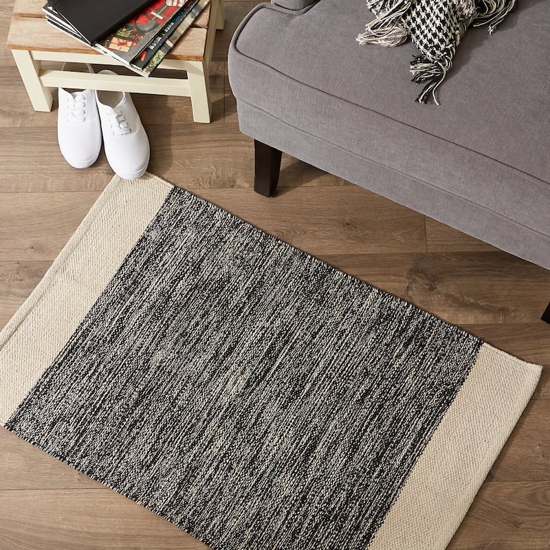DII Stone Dobby Stripe Hand-Loomed Rug 2ft 6inx6 Ft - 36.0 In. L X 24.0 In. W X 0.2 In. H