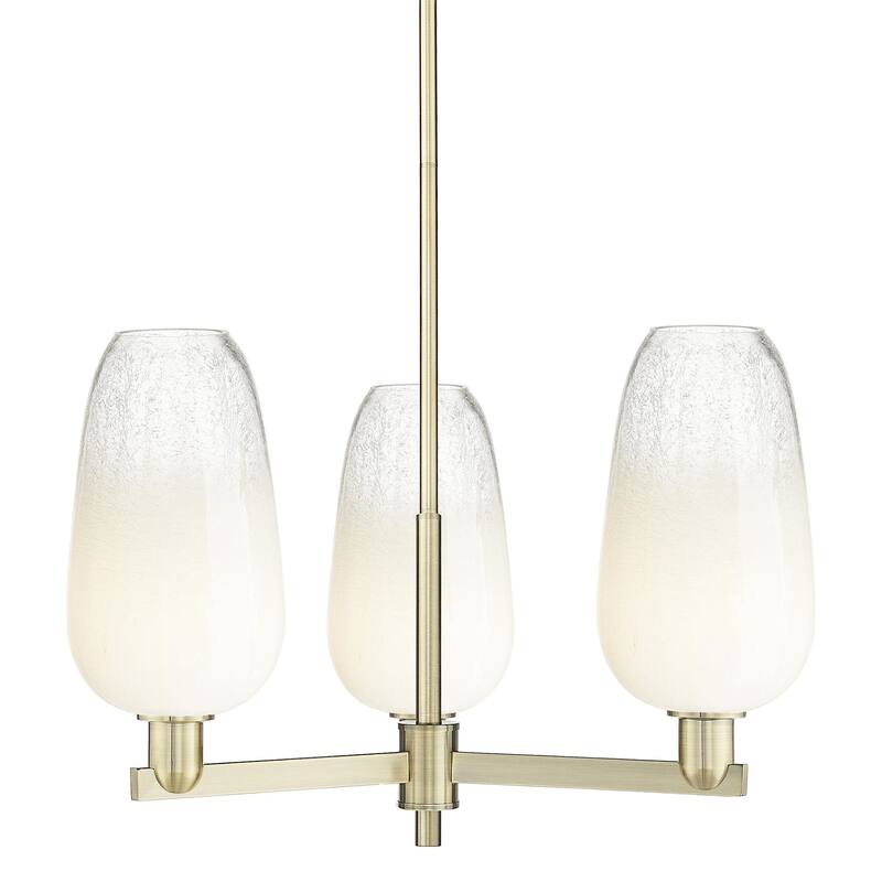 Innovations Lighting 716-3CR-17-18 Brookhaven Flute Chandelier - Antique Brass / Opal