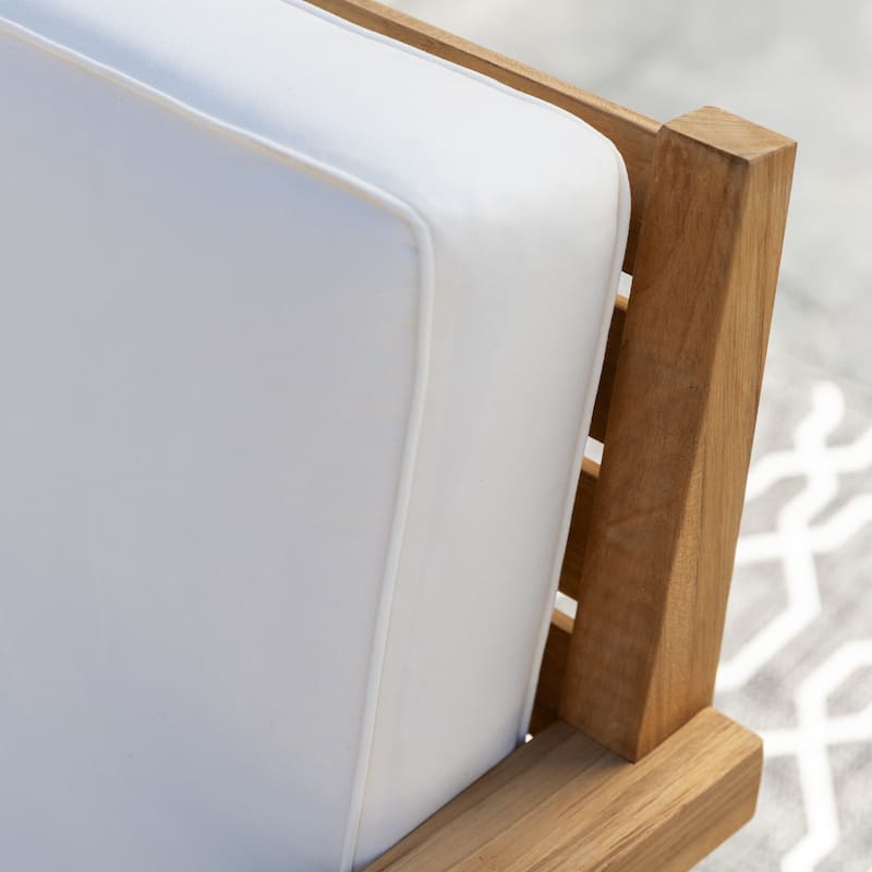 Linon Clermont Outdoor Solid Teak Wood 5 Piece Patio Conversation Set