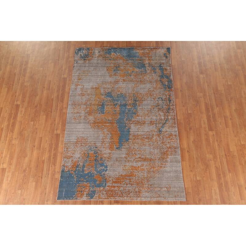 Modern Abstract Area Rug Handmade Wool Carpet - 5'4"x 8'4"