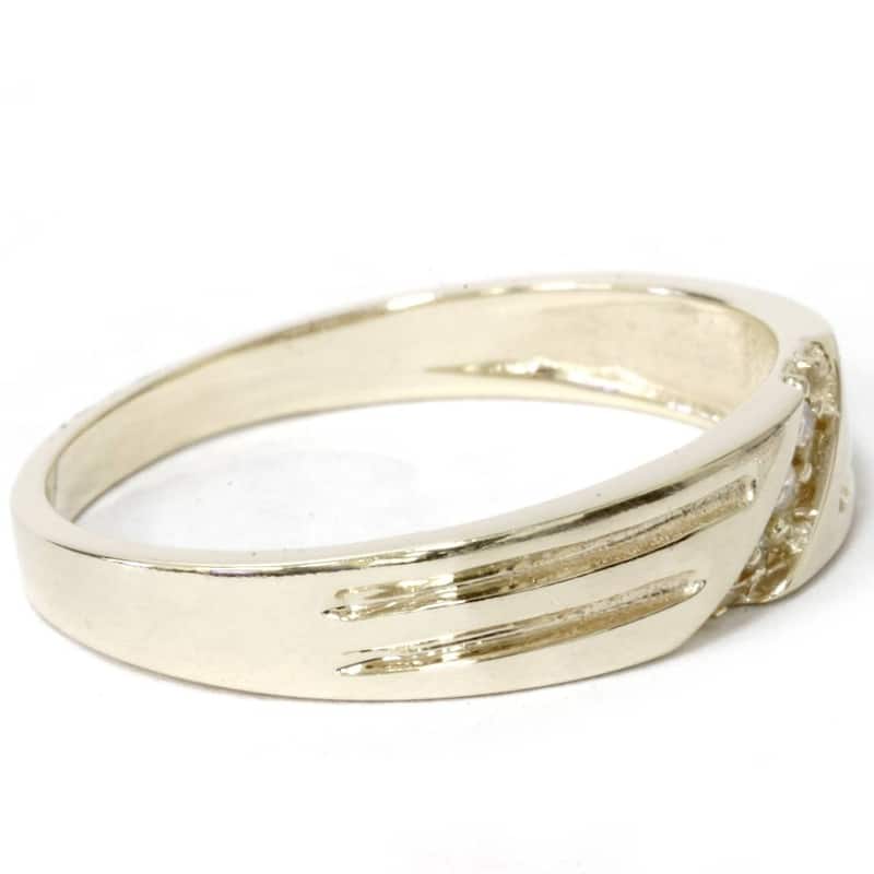 Mens Yellow Gold Diamond Wedding Anniversary Ring