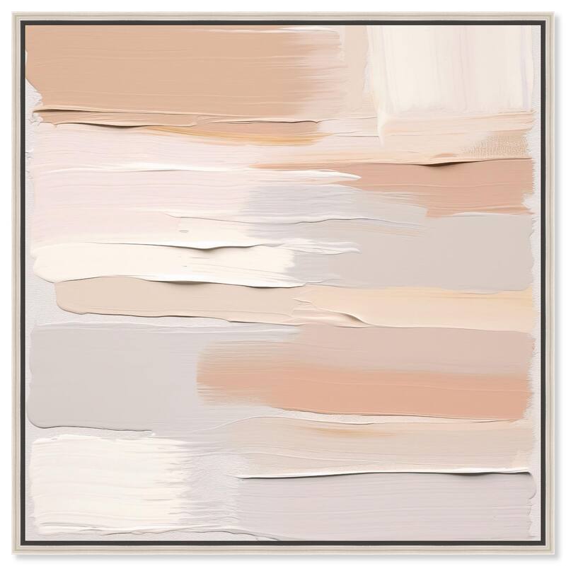 Roseate Cream Tones I Canvas by Art Remedy - Silver - 30" x 30"