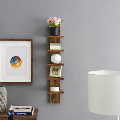 Danya B. Utility Column 5.5" x 6" x 30" Spine Wall Shelves - Pine