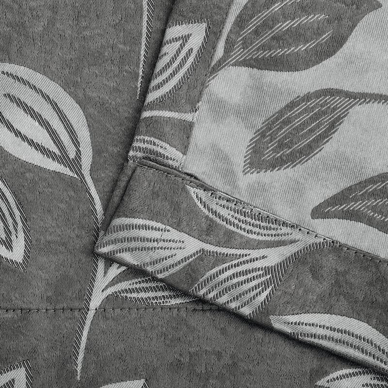 Superior Modern Bohemian Leaves Room Darkening Curtains with Grommets
