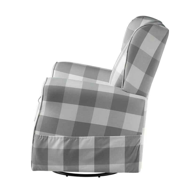 Rolled Arm Swivel Chair,Accent Armchair with Glider