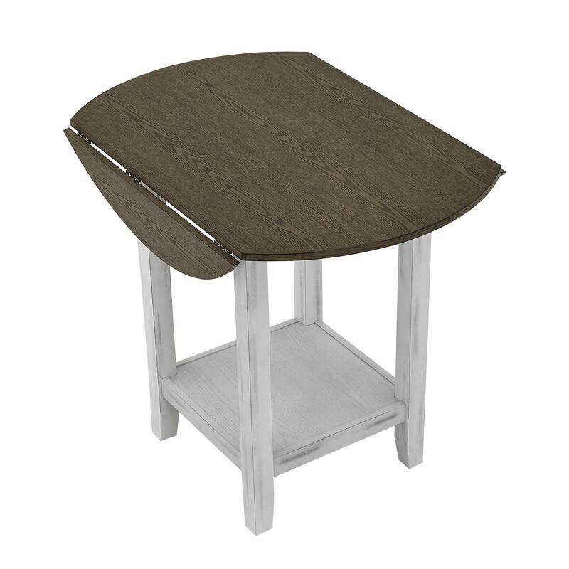 5-Piece Foldable Dining Table Set with Storage Space and 4 Chairs