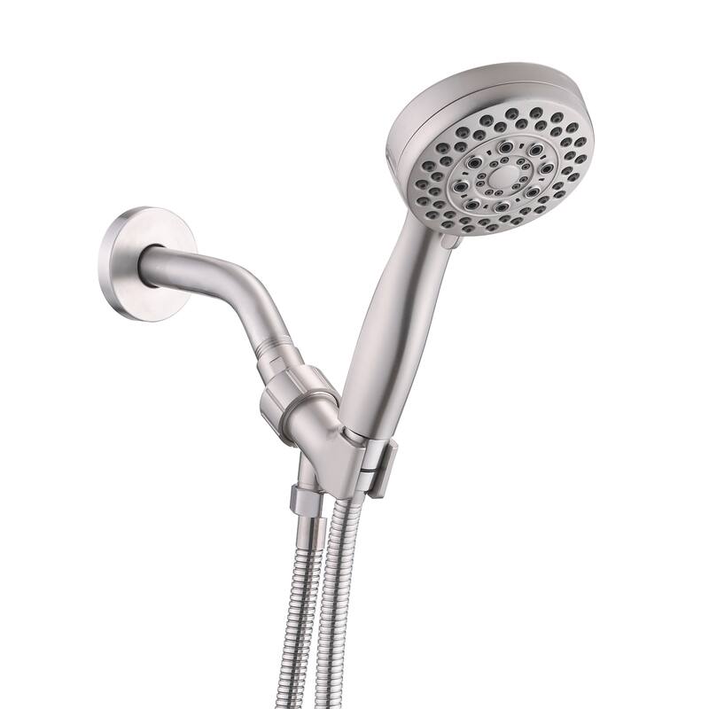 5 Mode Adjustable Settings Handheld Shower Head with Hose High Pressure Shower Heads - Brushed Nickel