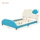 preview thumbnail 4 of 10, Full Size Velvet Upholstered Platform Bed with Headboard & Embedded Light Stripe