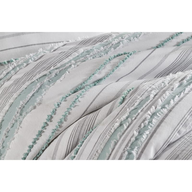 Better Trends Diana Stripe Comforter Set, 100% Cotton Soft & Dobby Weave Luxurious Design Durable and Resistant Machine Washable