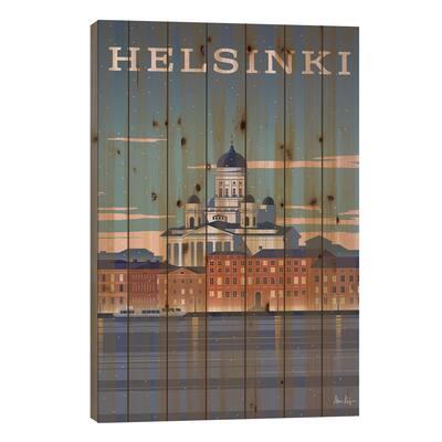 Helsinki Print On Wood by IdeaStorm Studios - Multi-Color