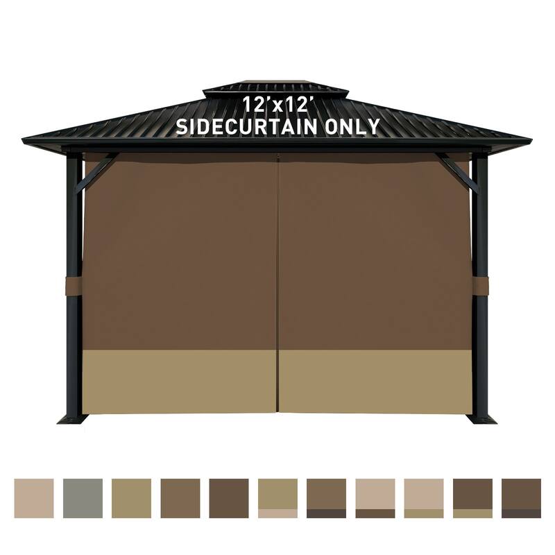 Aoodor Gazebo Curtain Replacement-Universal 4-Panel Sidewalls, Curtain Only