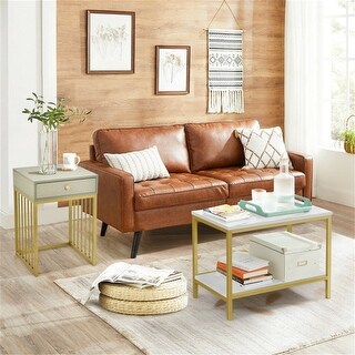 2 Pieces Nesting Coffee Table Set with Drawer and Shelf - Bed Bath ...