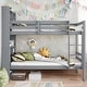 preview thumbnail 1 of 16, Twin Over Twin Bunk Bed with Shelves Headboard, Safety Guardrails and Ladder,Detachable Beds Gray