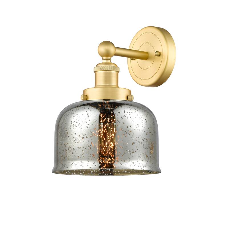 Innovations Lighting Large Bell - 1 Light 7" Sconce - Silver Plated Mercury/Satin Gold