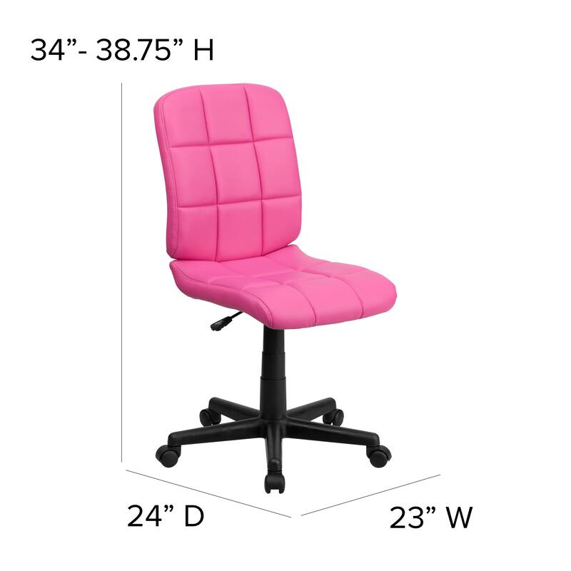 Mid-Back Quilted Vinyl Swivel Task Office Chair