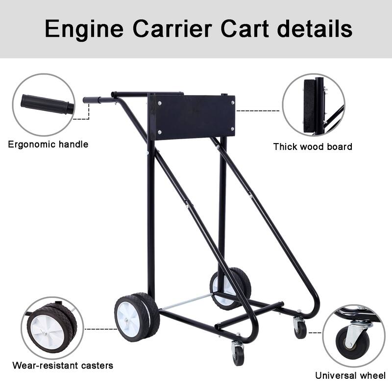Outboard Boat Motor Stand, Engine Carrier Cart Dolly for Storage, 315lbs Weight Capacity