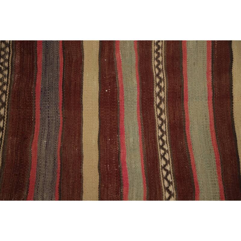 Hand Woven Oriental 100% Wool Carpet Southwestern Tribal Oranges & Rust Kilim Area Rug - 6' 1'' X 4' 4''