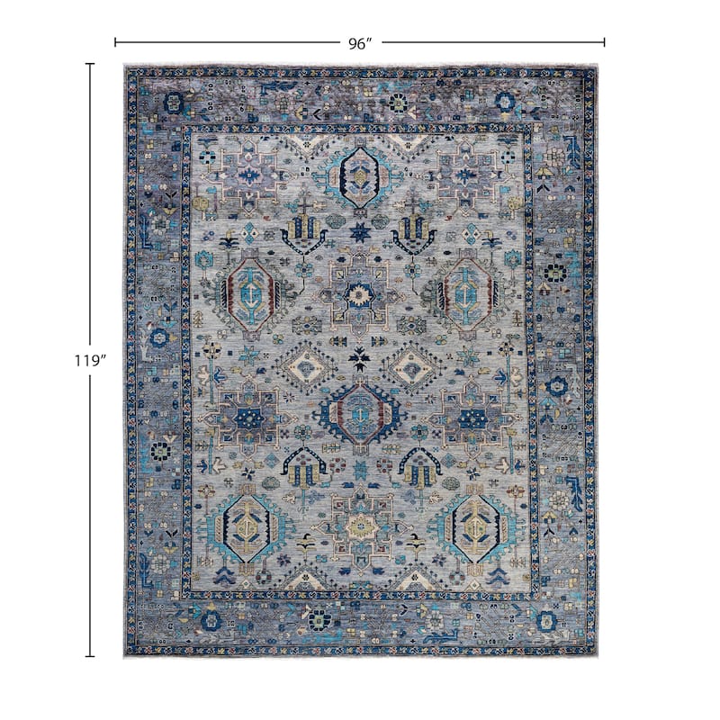 Serapi One-of-a-Kind Hand-Knotted Area Rug - Gray - 8' 0" x 9' 11"