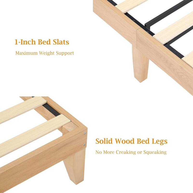 Rattan Bed Frame, with LED Lights & Charging Station