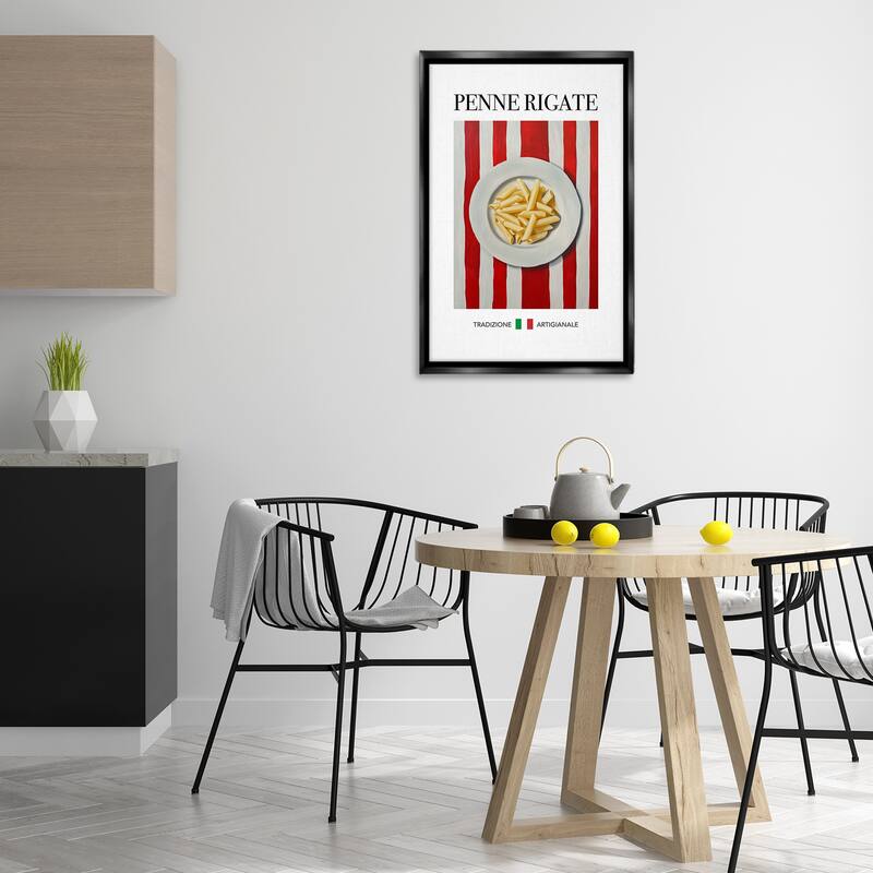 Stupell Traditional Penne Rigate Pasta Framed Floater Canvas Wall Art Design By Andreas Magnusson