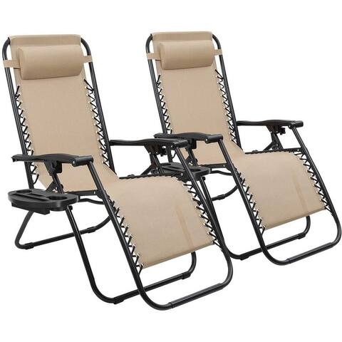 Furmax 2 PCS Zero Gravity Chaise Chair Outdoor Lounge Patio Chair