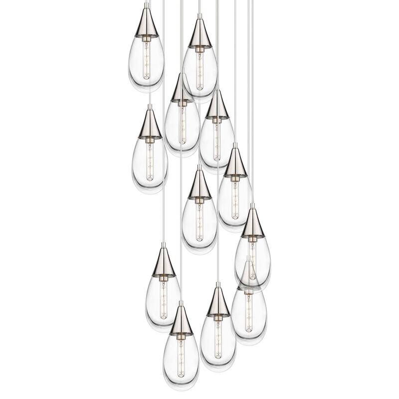 Innovations Lighting 126-450-1P-15-26 Malone Pendant Malone 12 Light - Polished Nickel / Clear