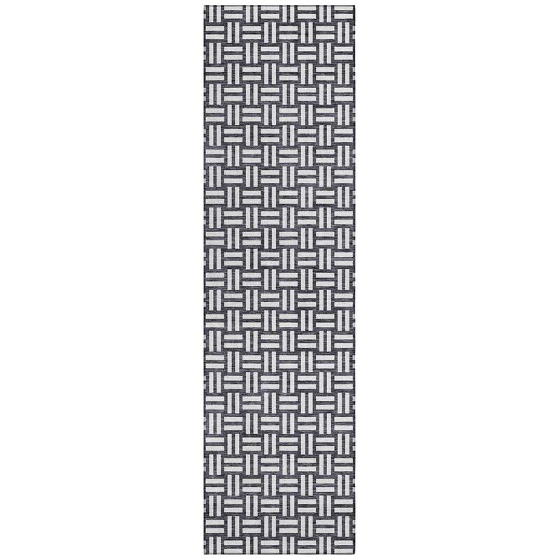 Machine Washable Indoor/ Outdoor Chantille Contempory Crosshatch Rug
