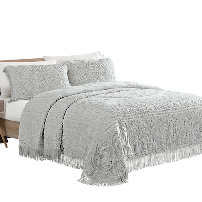 Luxurious Medallion Chenille Fringe Border Bedspread