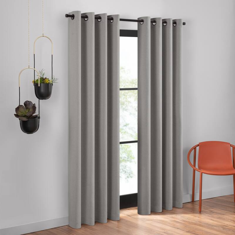 Umbra Ottoman Textured Solid 100% Blackout Grommet Curtain Panel