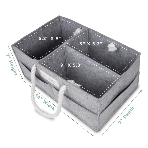 dimension image slide 1 of 2, RAE DUNN Baby Diaper Caddy Organizer - w/Rope Handles
