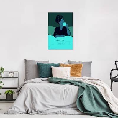 Wynwood Studio Canvas Fashion and Glam My Own Time Pink and Cream White Modern & Contemporary Wall Art Canvas Print