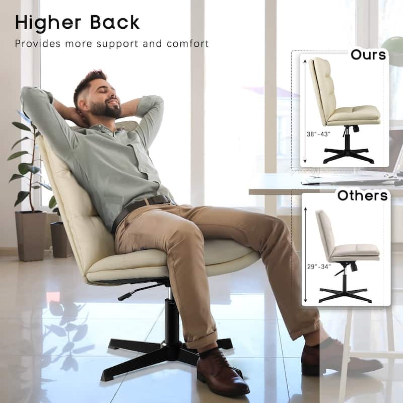 Cross-Leg Chair Computer Desk Office Seating Sitting without