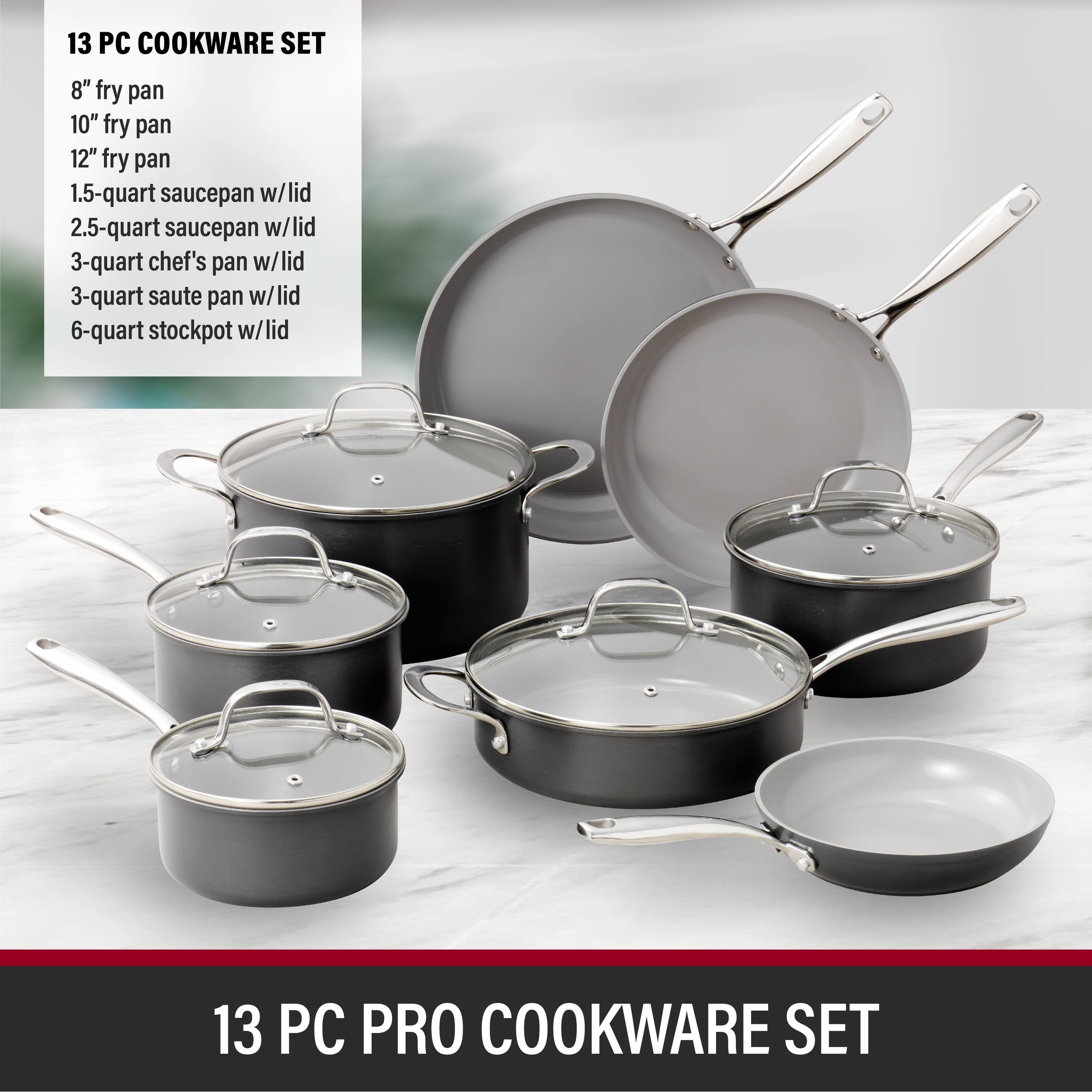 Granitestone Pro Hard Anodized 13 Piece Grey Nonstick Cookware Set